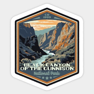 Black Canyon of the Gunnison National Park Vintage WPA Style National Parks Art Sticker